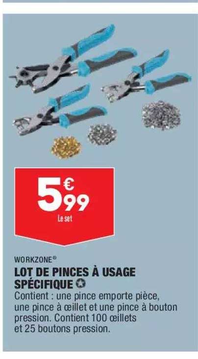 lot de pinces à usage spécifique workzone
