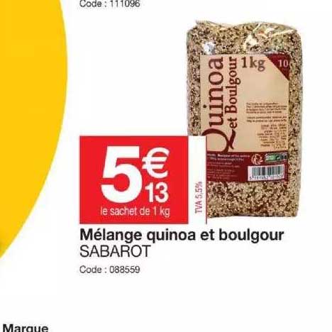 Mélange Quinoa Et Boulgour Sabarot