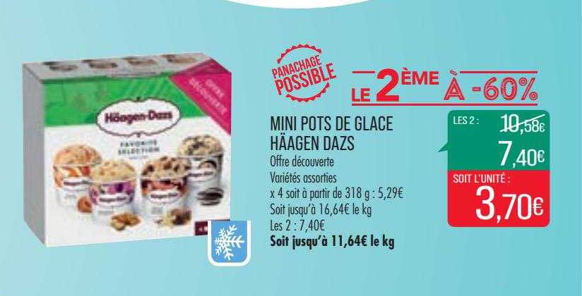 mini pots de glace häagen dazs le 2ème à -60%