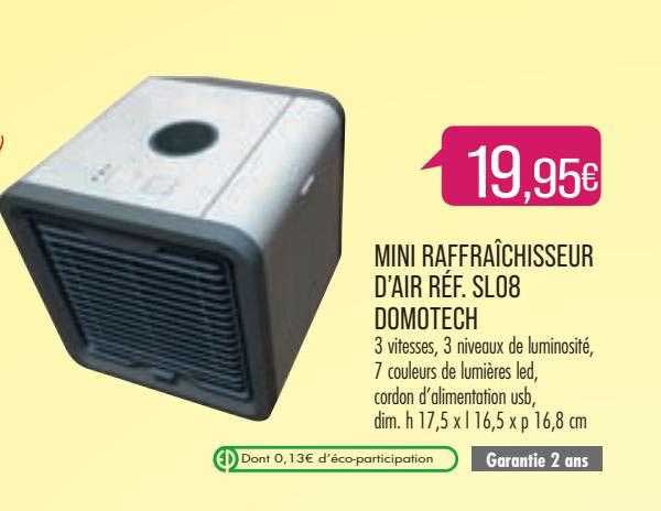 mini rafraîchisseur d'air réf. sl08 domotech