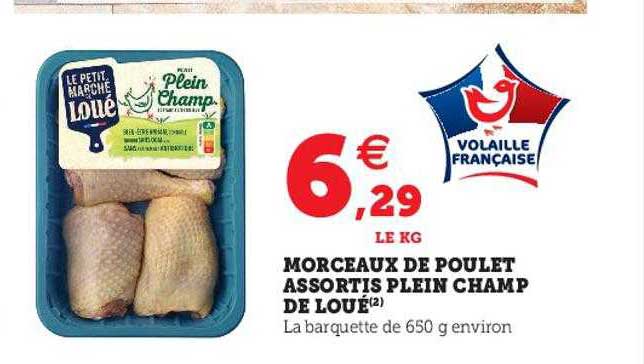 morceaux de poulet assortis plein champ de loué