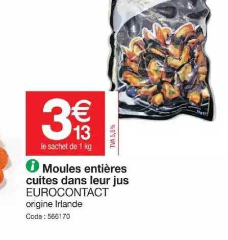 moules entières cuites dans leur jus eurocontact