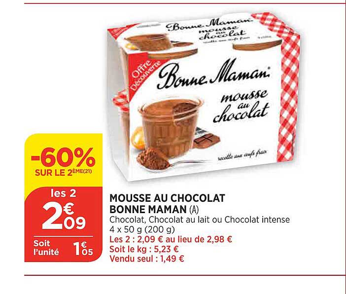 mousse au chocolat bonne maman