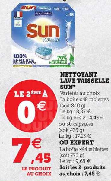 nettoyant lave vaisselle sun ou expert