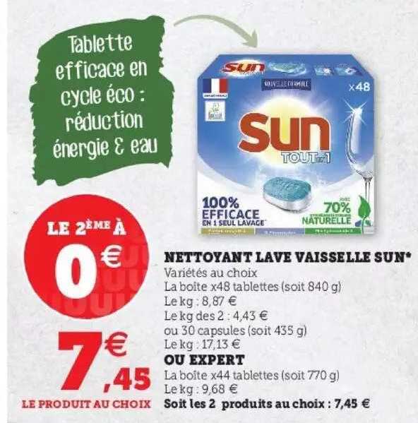 nettoyant lave vaisselle sun ou expert
