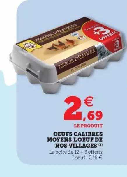 oeufs calibres moyens l'œuf de nos villages