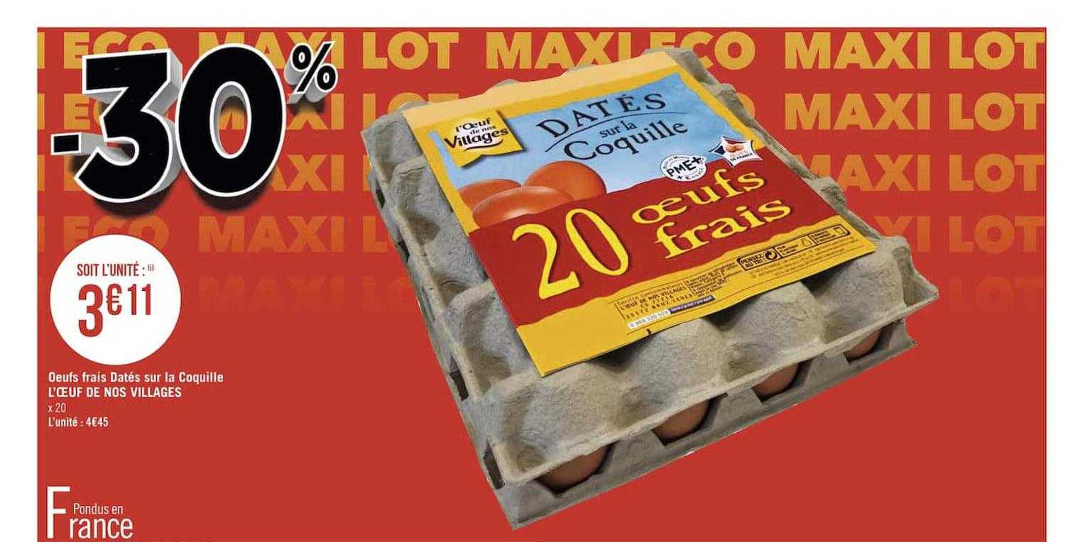 oeufs frais datés sur la coquille l'œuf de nos villages