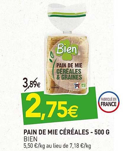 Pain De Mie Céréales Bien - 500 G