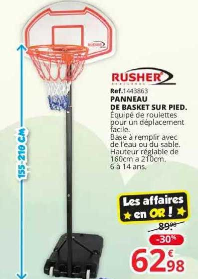 panneau de basket sur pied rusher
