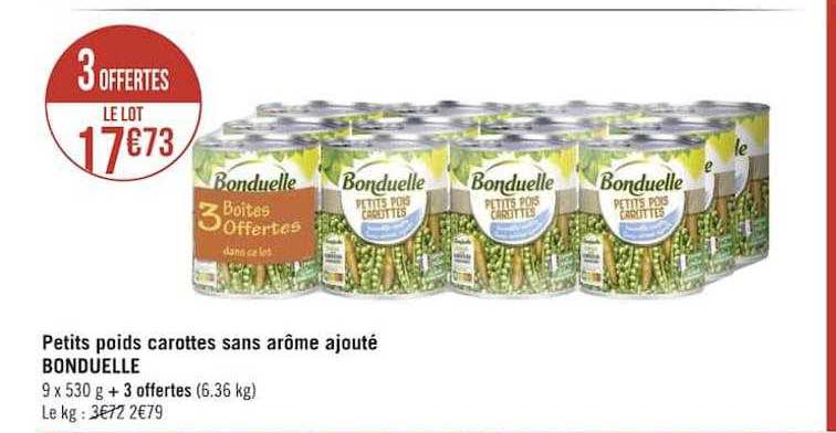 petits poids carottes sans arôme ajouté bonduelle