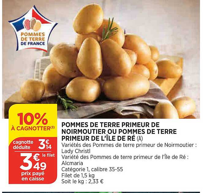 Pommes De Terre Primeur De Noirmoutier Ou Pommes De Terre Primeur De L'île De Ré