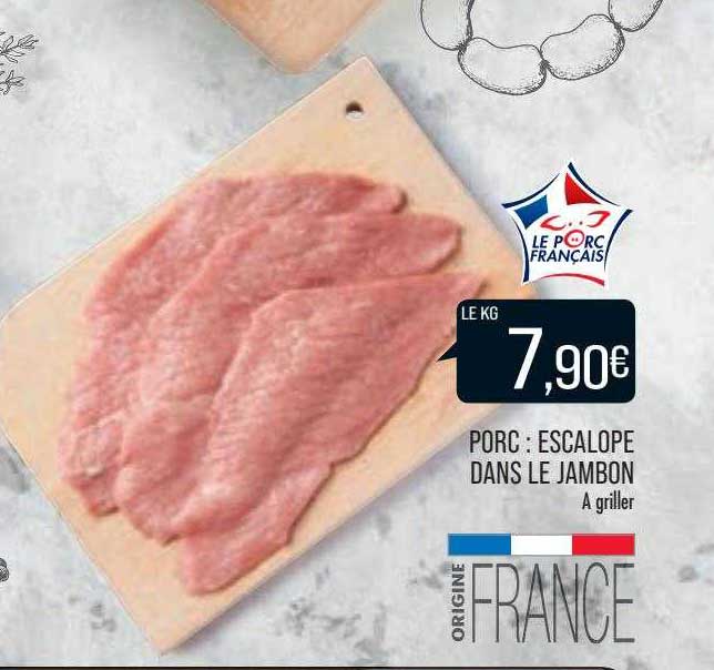 porc : escalope dans le jambon
