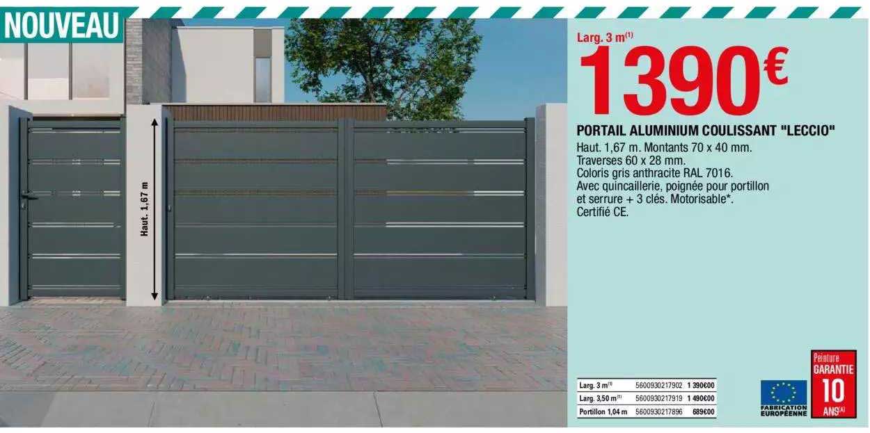 Portail Aluminium Coulissant "leccio"