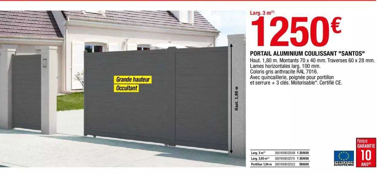 Portail Aluminium Coulissant "santos"