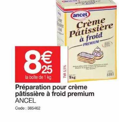 préparation pour crème pâtissière à froid premium ancel