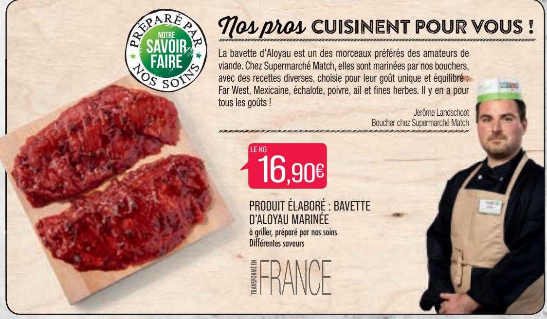 produit élaboré : bavette d'aloyau marinée