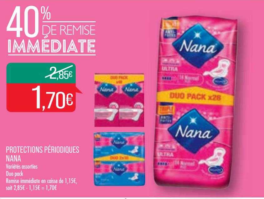 Protections Périodiques Nana 40% De Remise Immédiate