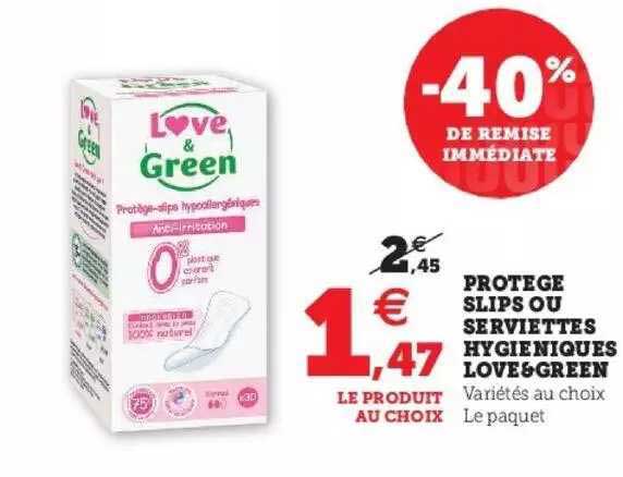 protège slips ou serviettes hygiéniques love& green