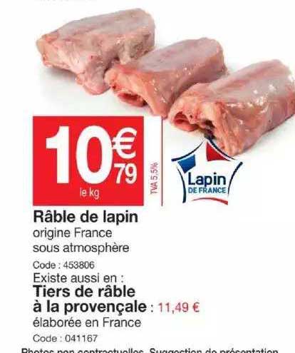 râble de lapin tiers de râble à la provençale