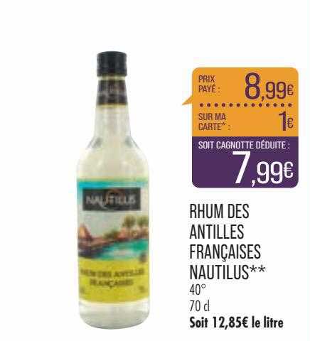 rhum des antilles françaises nautilus