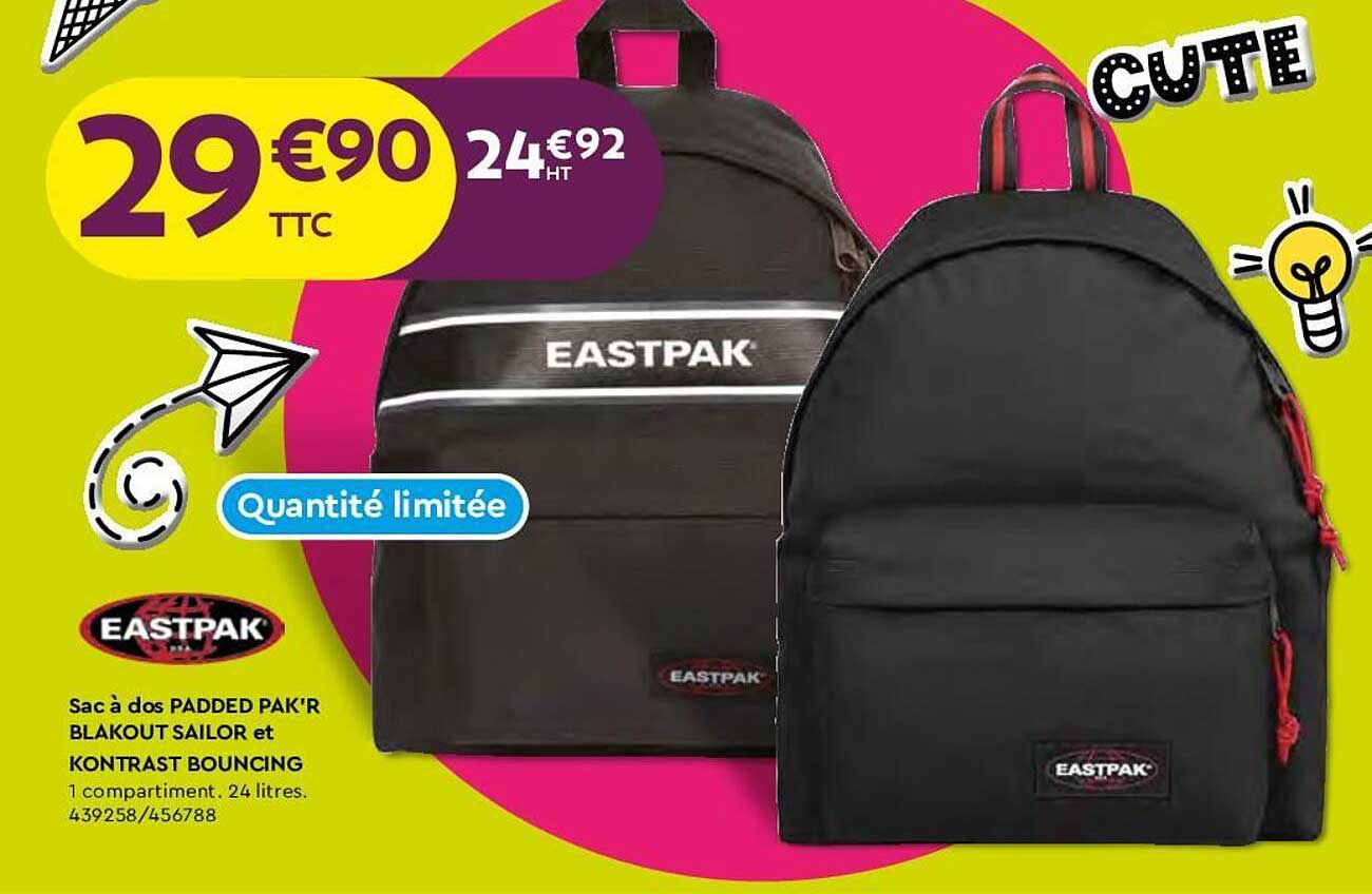 sac à dos padded pak'r blakout sailor et kontrast bouncing eastpak