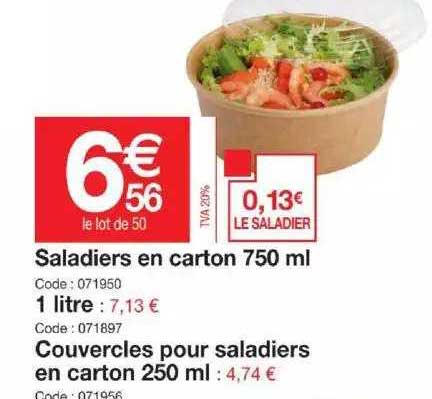saladiers en carton 750ml 1 litre couvercles pour saladiers en carton 250ml