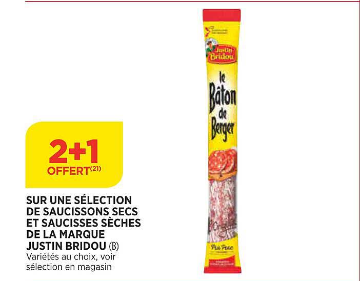 saucissons secs et saucisses sèches de la marque justin bridou