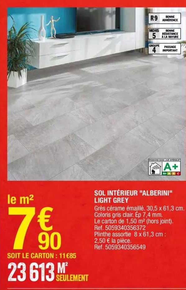 sol intérieur "alberini" light grey