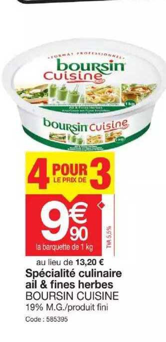 spécialité culinaire ail & fines herbes boursin cuisine
