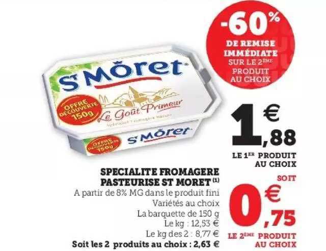 spécialité fromage pasteurisé st moret