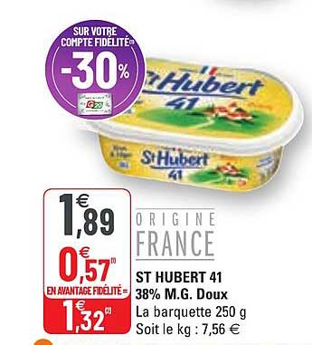st hubert 41 38% m.g. doux