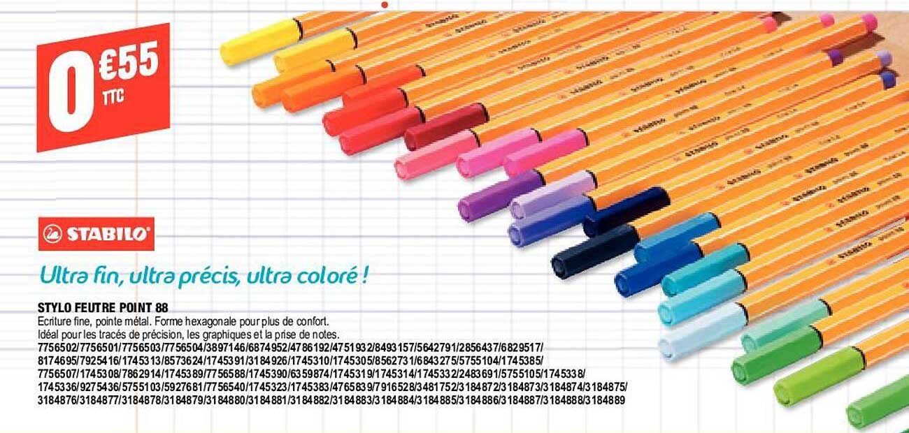 stylo feutre point 88 stabilo