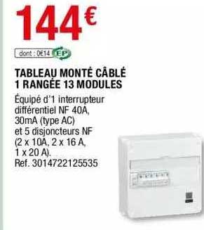 tableau monté câblé 1 rangée 13 modules