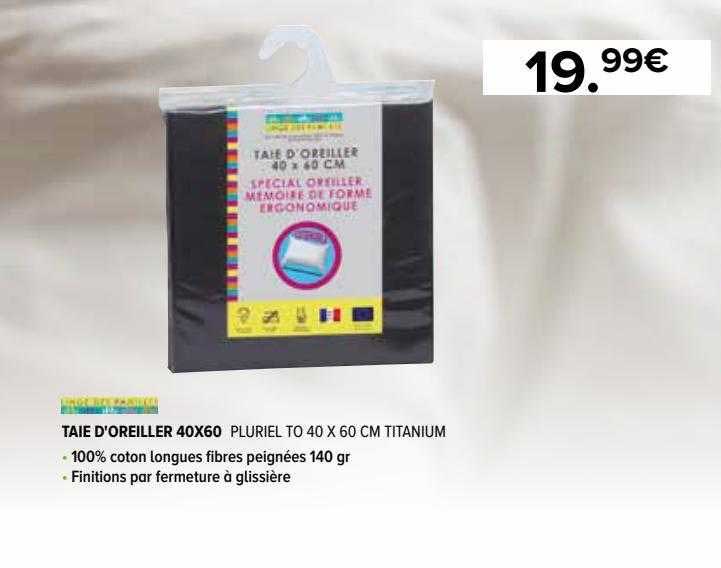 taie d'oreiller 40 x 60