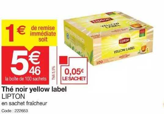 thé noir yellow label lipton