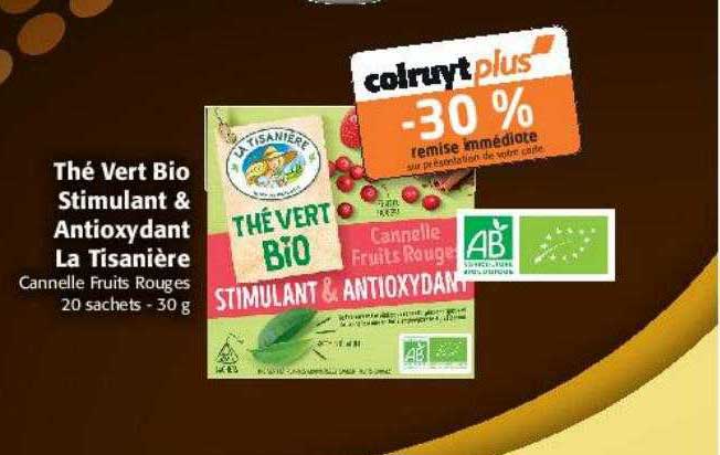 thé vert bio stimulant & antioxydant la tisanière