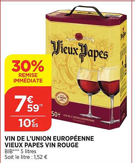 vin de l'union européenne vieux papes vin rouge