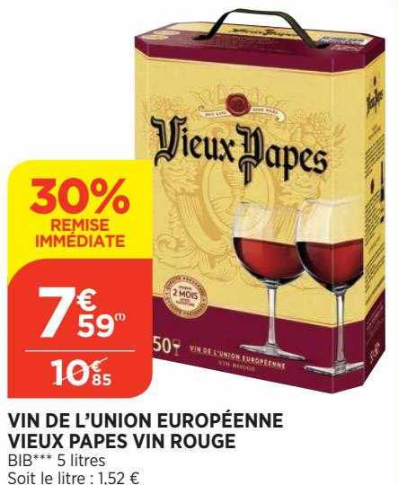 vin de l'union européenne vieux papes vin rouge