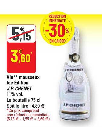vin mousseux ice édition j.p. chenet