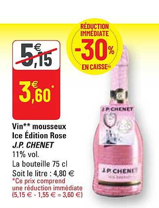 vin mousseux ice édition rose j.p. chenet