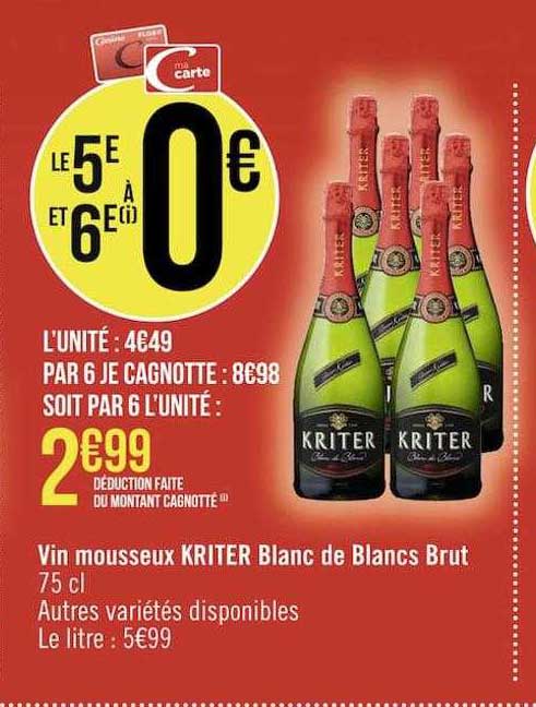 Vin Mousseux Kriter Blanc De Blancs Brut