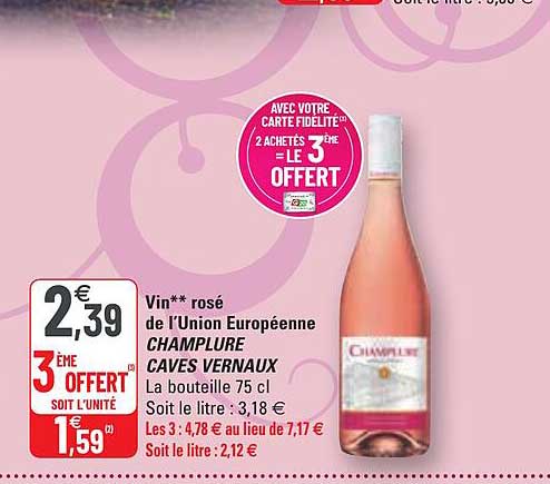 vin rosé de l'union européenne champlure caves vernaux
