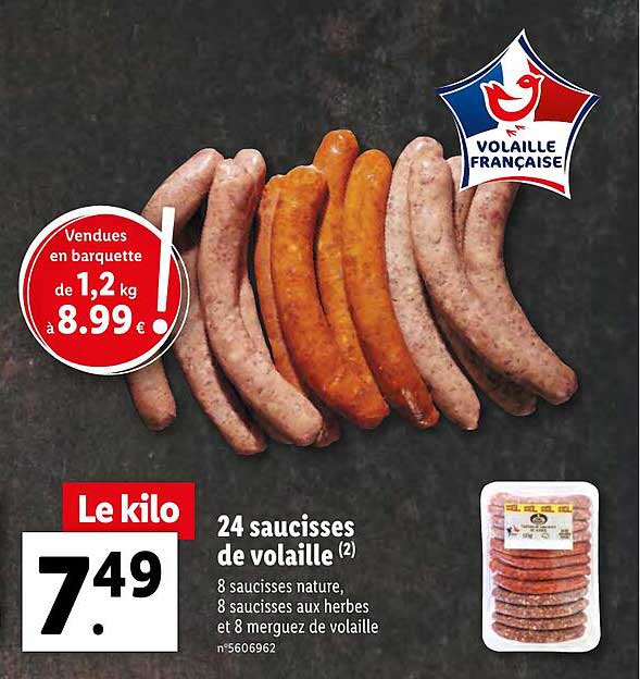 24 Saucisses De Volaille