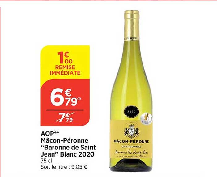 aop mâcon-péronne "baronne de saint jean" blanc 2020