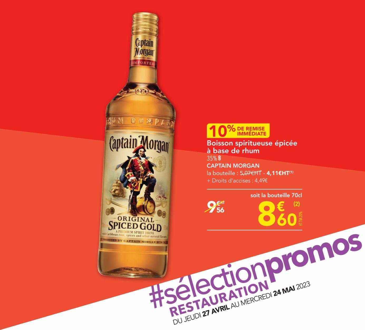 boisson spiritueuse épicée à base de rhum captain morgan