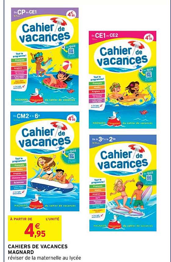cahiers de vacances magnard