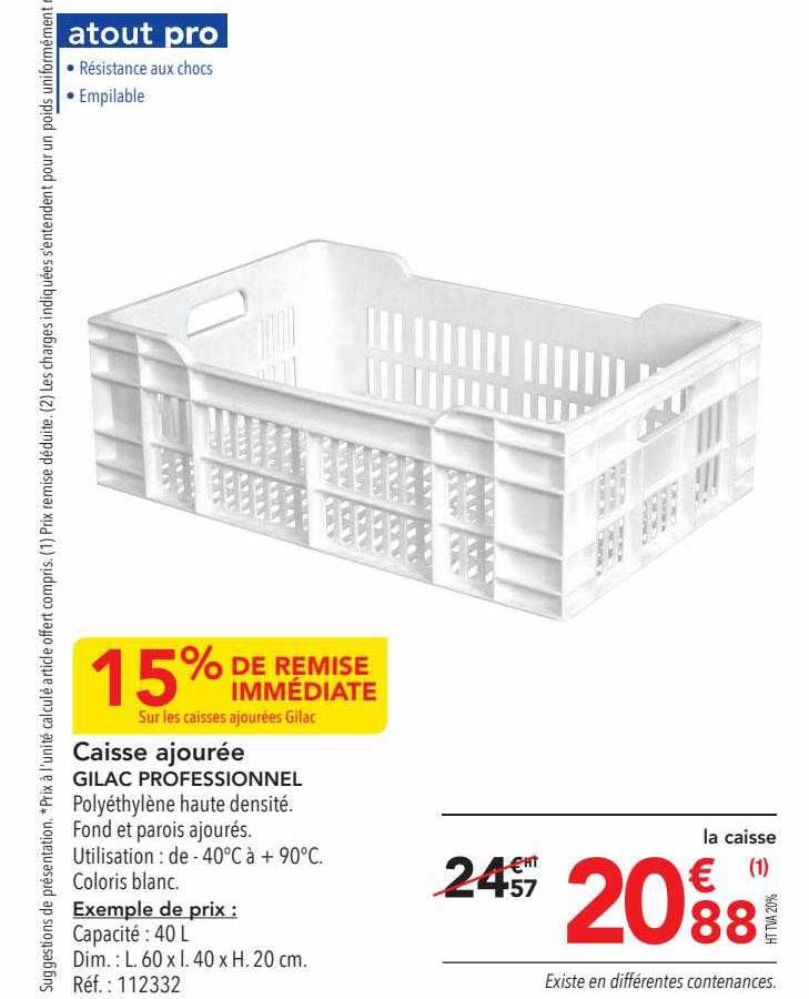 caisse ajourée gilac professionnel