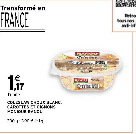 coleslaw choux blanc, carottes et oignons monique ranou