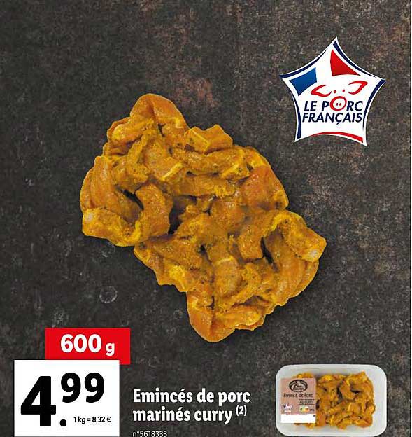 émincés De Porc Marinés Curry