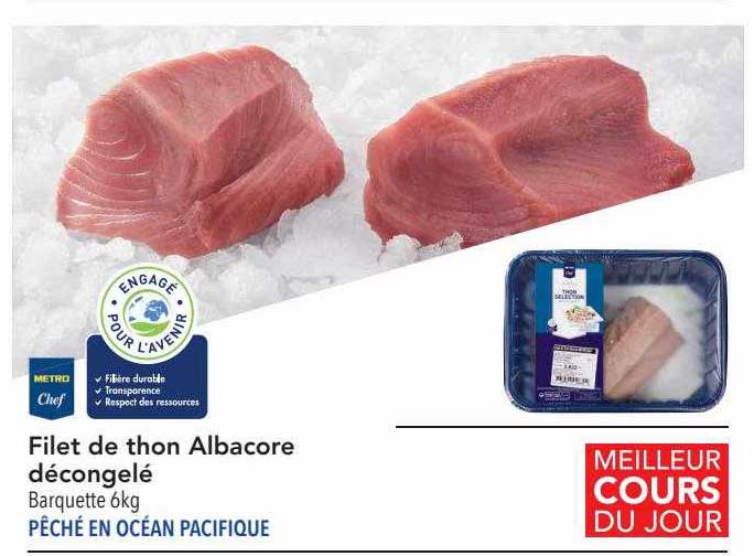 filet de thon albacore décongelé